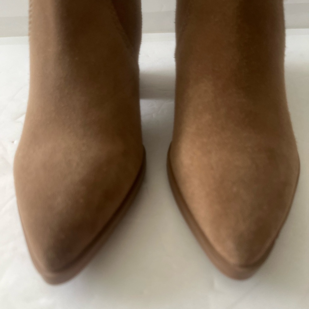 FRANCO SARTO $149 Sager Boots Tan Suede Chelsea Bootie Stacked Heel Size 5 NWT - Picture 6 of 8
